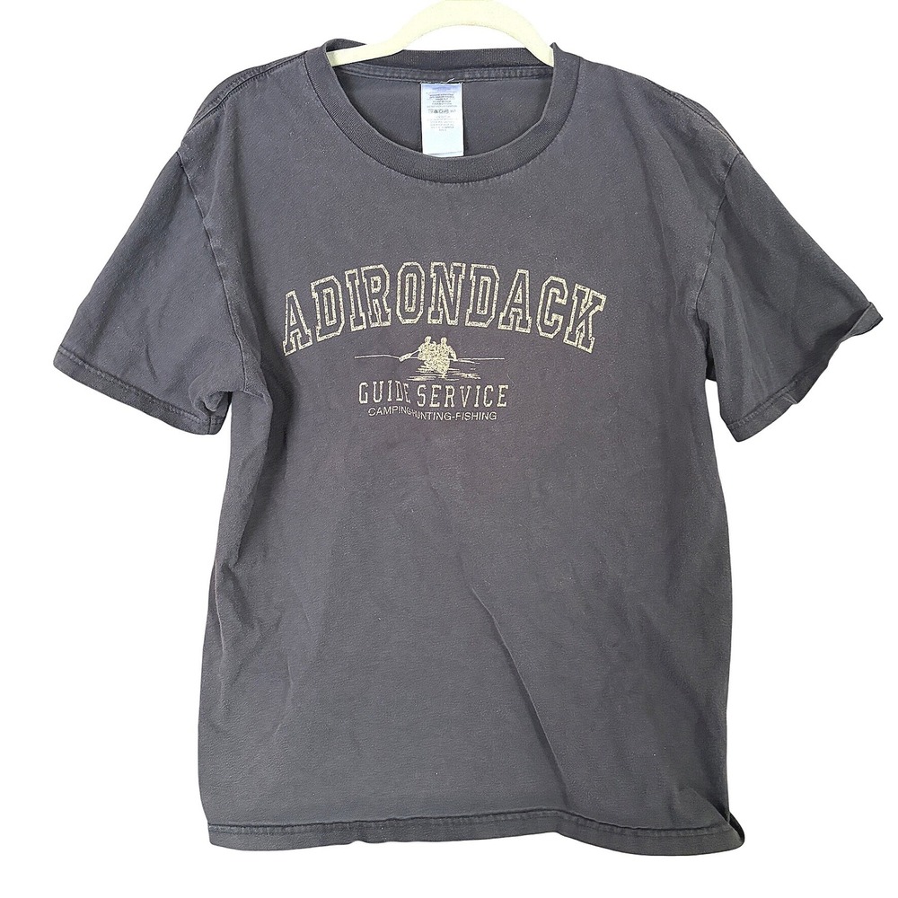 Adirondack Guide Service Camping‎ Hunting Fishing Graphic Tee T Shirt Size L